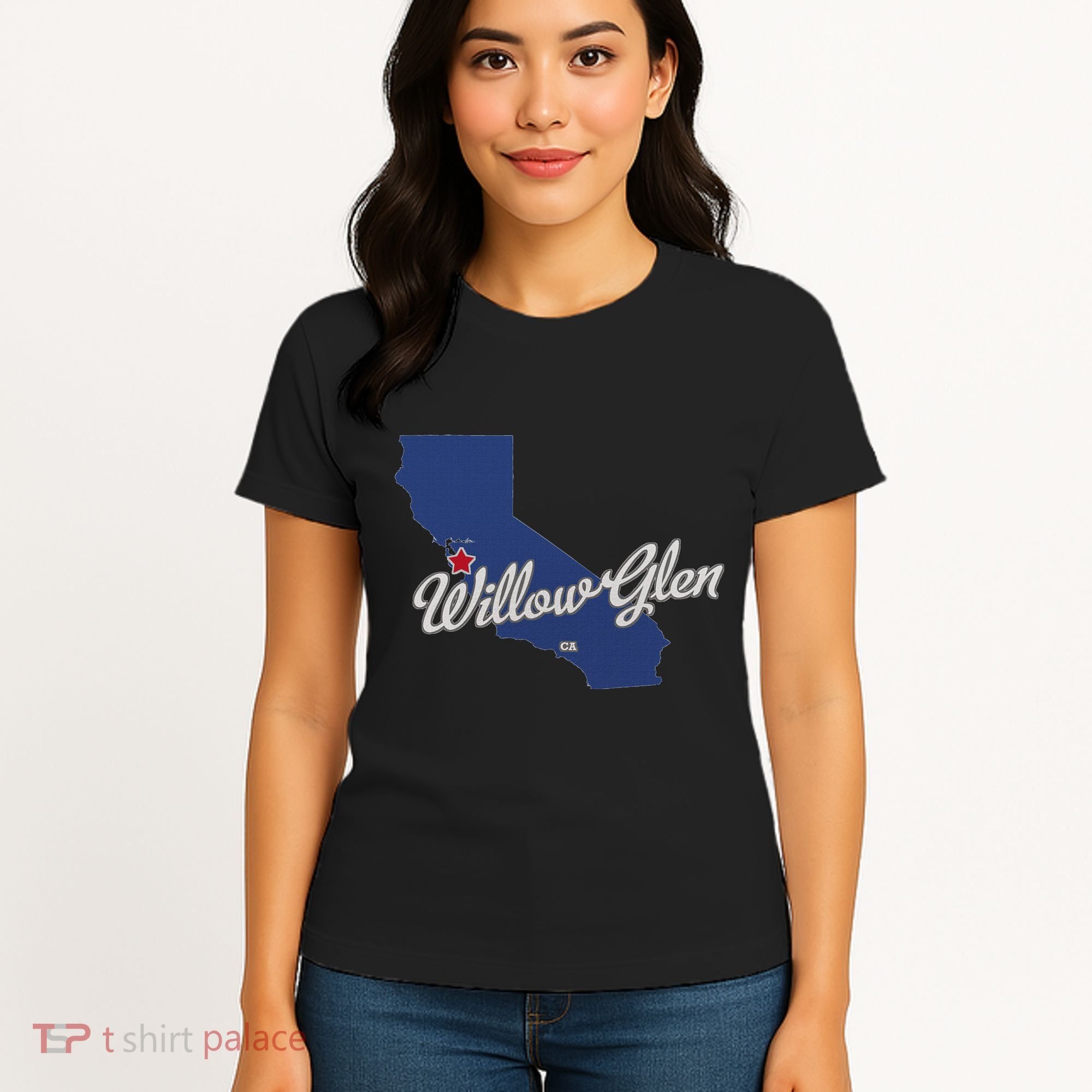Willow Glen California San Jose Ca Map Women's T-Shirt