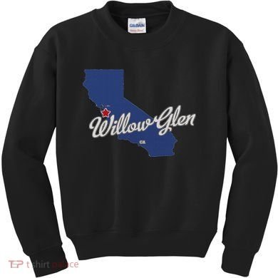 Willow Glen California San Jose Ca Map Kids Sweatshirt