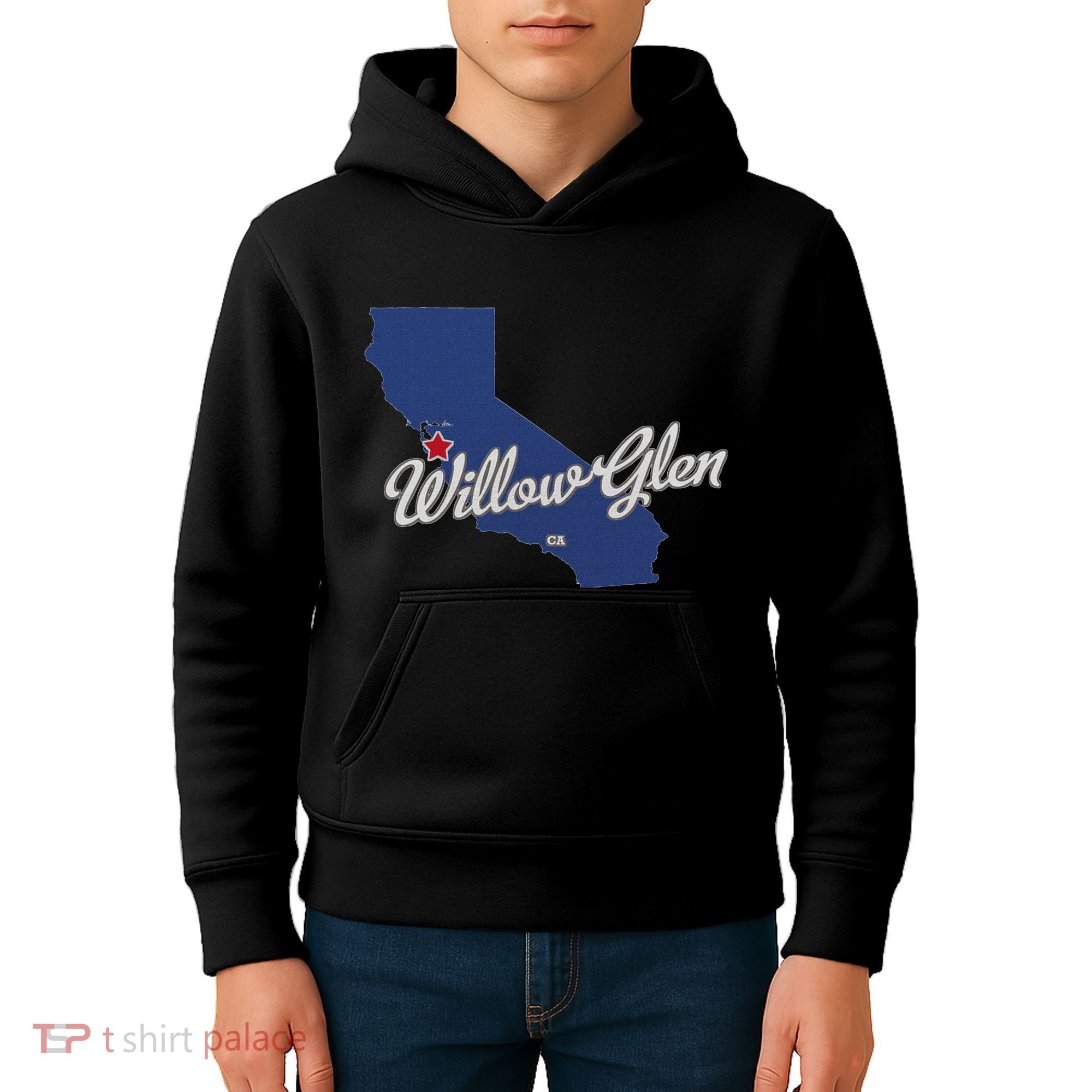Willow Glen California San Jose Ca Map Kids Hoodie