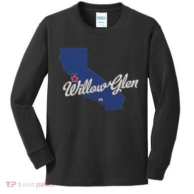 Willow Glen California San Jose Ca Map Kids Long Sleeve Shirt