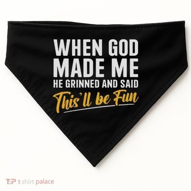 When God Created Me When God Made Me Funny God USA-Made Doggie Bandana