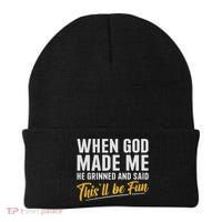 When God Created Me When God Made Me Funny God Beanie thumb 0