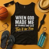 When God Created Me When God Made Me Funny God Tank Top thumb 4