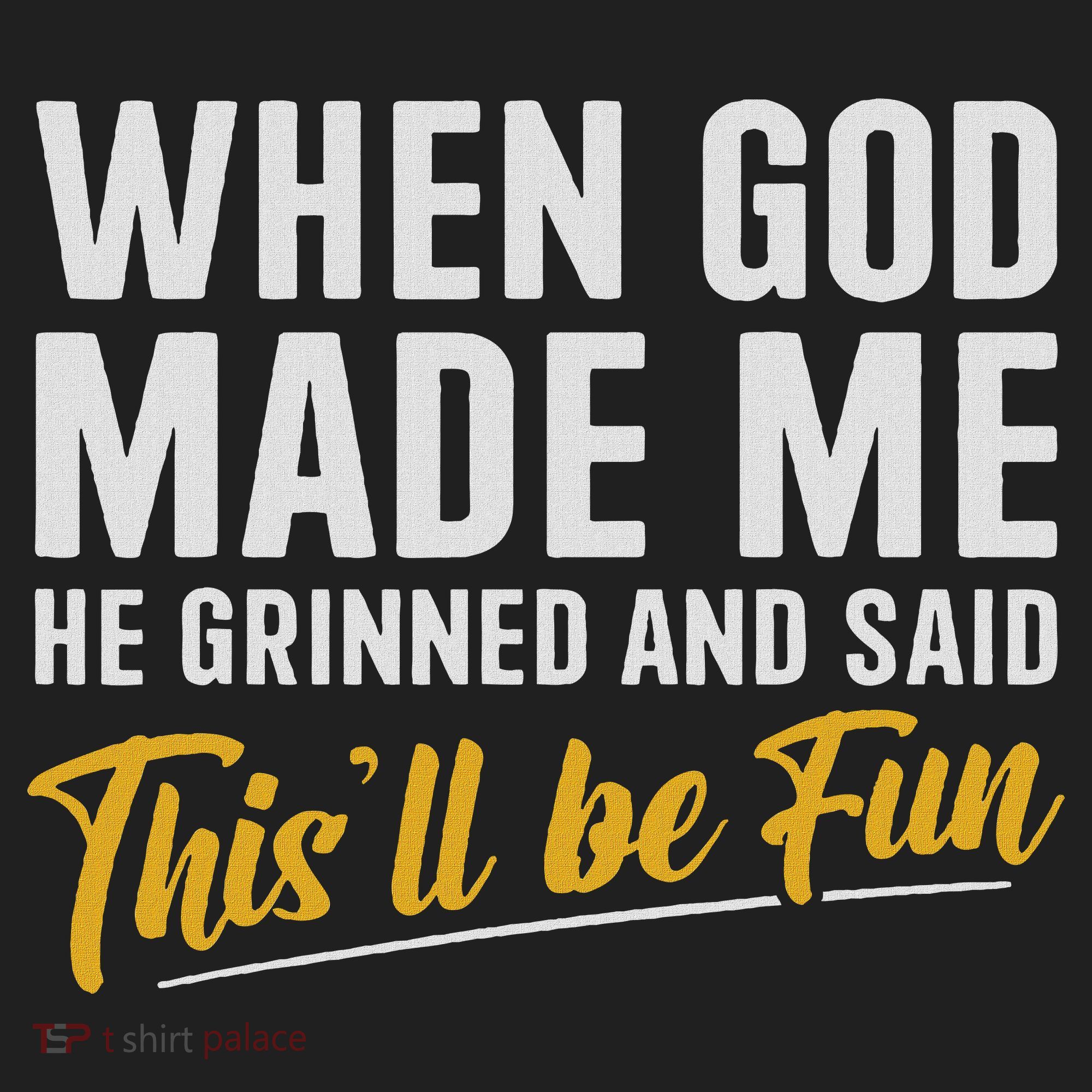 When God Created Me When God Made Me Funny God Golf Towel