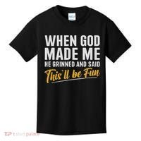 When God Created Me When God Made Me Funny God Kids T-Shirt thumb 0