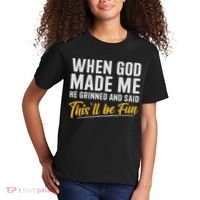 When God Created Me When God Made Me Funny God Kids T-Shirt thumb 2