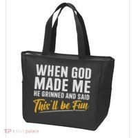 When God Created Me When God Made Me Funny God Tote Bag thumb 3