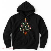Wine Glasses Christmas Tree Santa Hat Funny Xmas Light Hoodie thumb 0