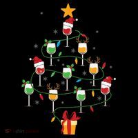Wine Glasses Christmas Tree Santa Hat Funny Xmas Light Coffee Mug thumb 5