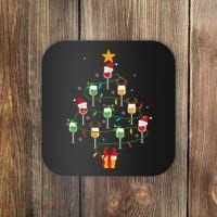 Wine Glasses Christmas Tree Santa Hat Funny Xmas Light Coaster thumb 0