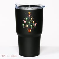Wine Glasses Christmas Tree Santa Hat Funny Xmas Light Tumbler thumb 0
