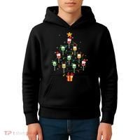 Wine Glasses Christmas Tree Santa Hat Funny Xmas Light Kids Hoodie thumb 4