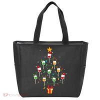 Wine Glasses Christmas Tree Santa Hat Funny Xmas Light Tote Bag thumb 0