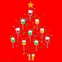 Wine Glasses Christmas Tree Santa Hat Funny Xmas Light Santa Hat thumb 1
