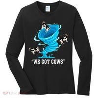 We Got Cows Funny Tornado Chaser Love Chasing Tornados Women's Long Sleeve Shirt thumb 0