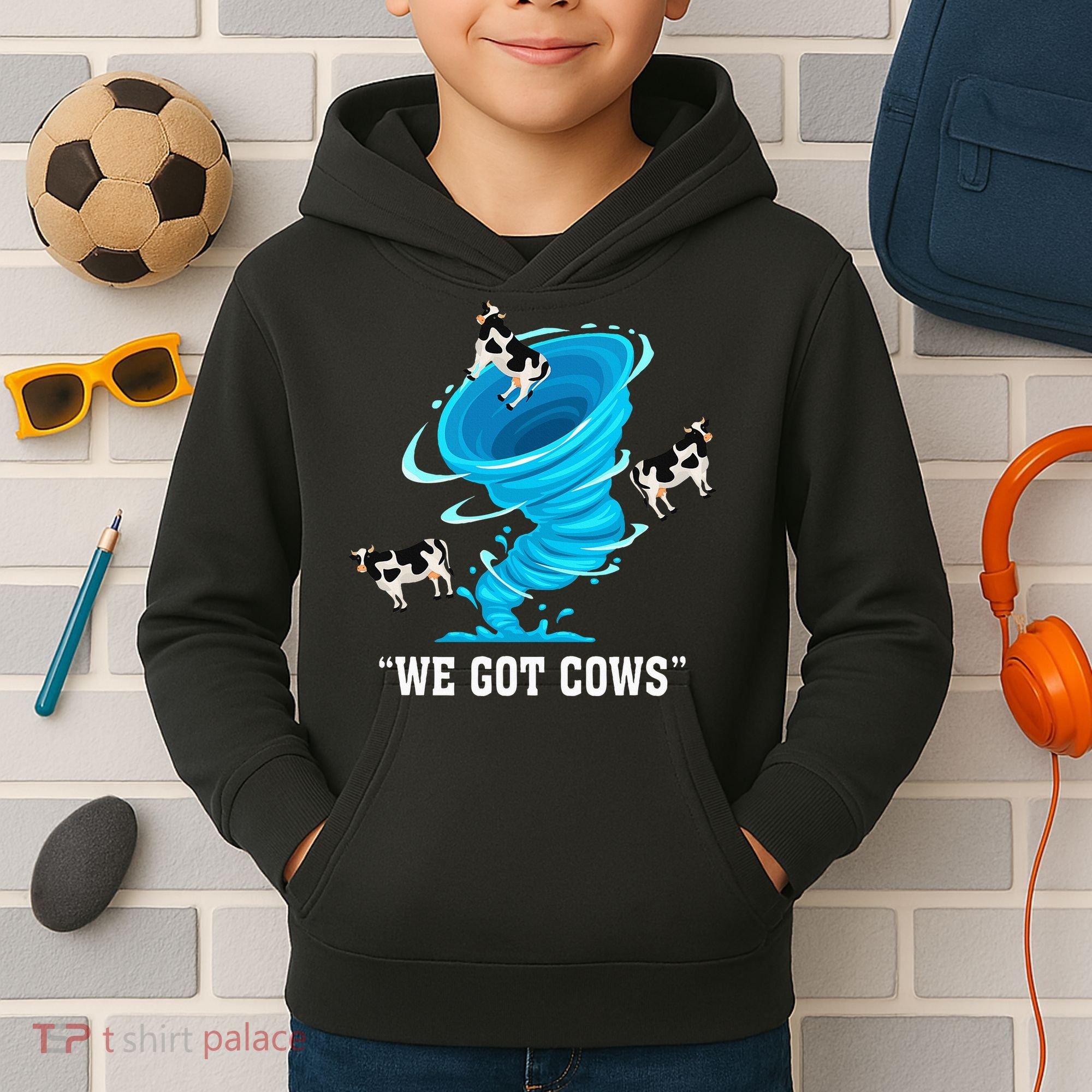 We Got Cows Funny Tornado Chaser Love Chasing Tornados Kids Hoodie