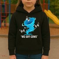 We Got Cows Funny Tornado Chaser Love Chasing Tornados Kids Hoodie thumb 3
