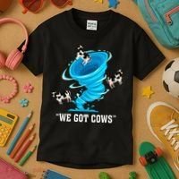 We Got Cows Funny Tornado Chaser Love Chasing Tornados Kids T-Shirt thumb 3