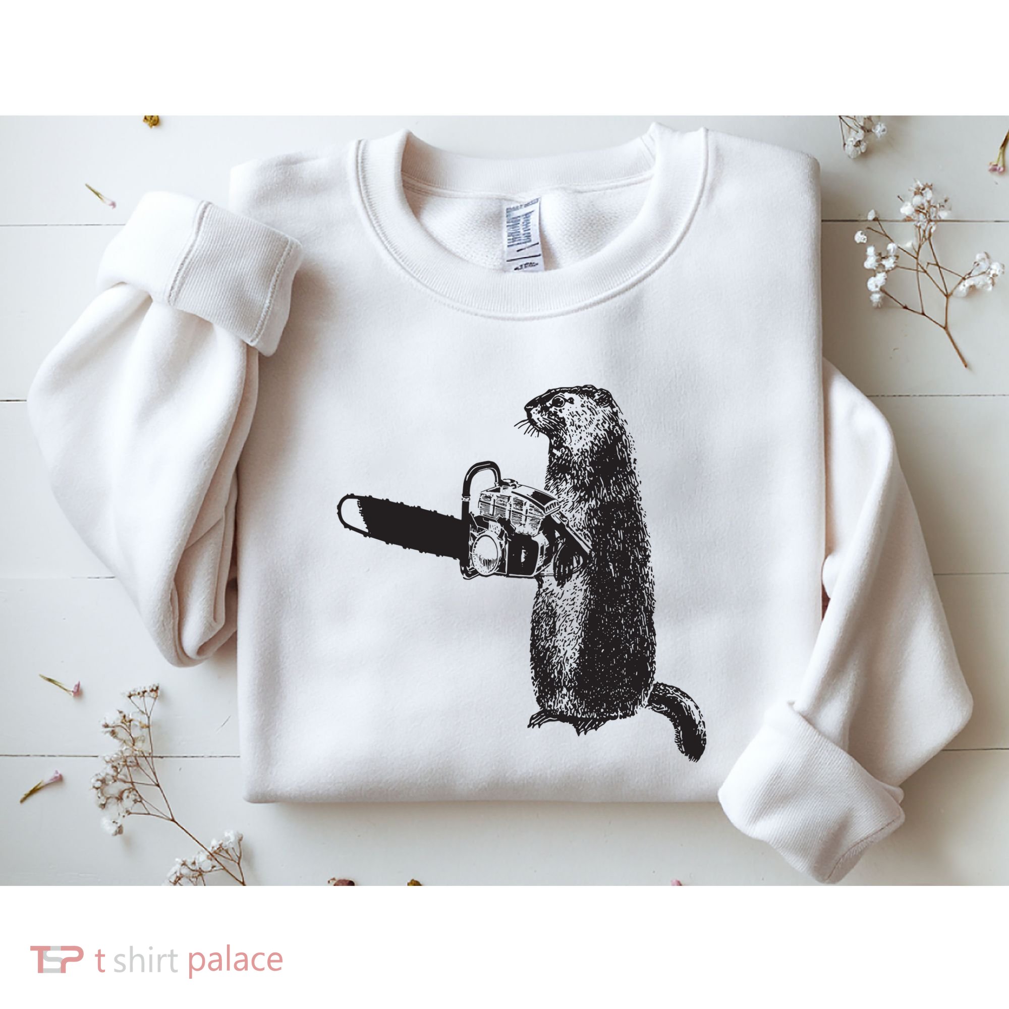 Woodchuck Groundhog Day Could Chainsaw Wood Sweatshirt