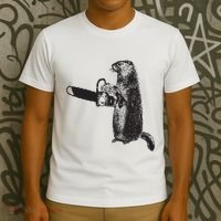 Woodchuck Groundhog Day Could Chainsaw Wood T-Shirt thumb 3
