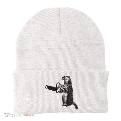 Woodchuck Groundhog Day Could Chainsaw Wood Beanie