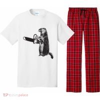 Woodchuck Groundhog Day Could Chainsaw Wood Pajama Set thumb 0