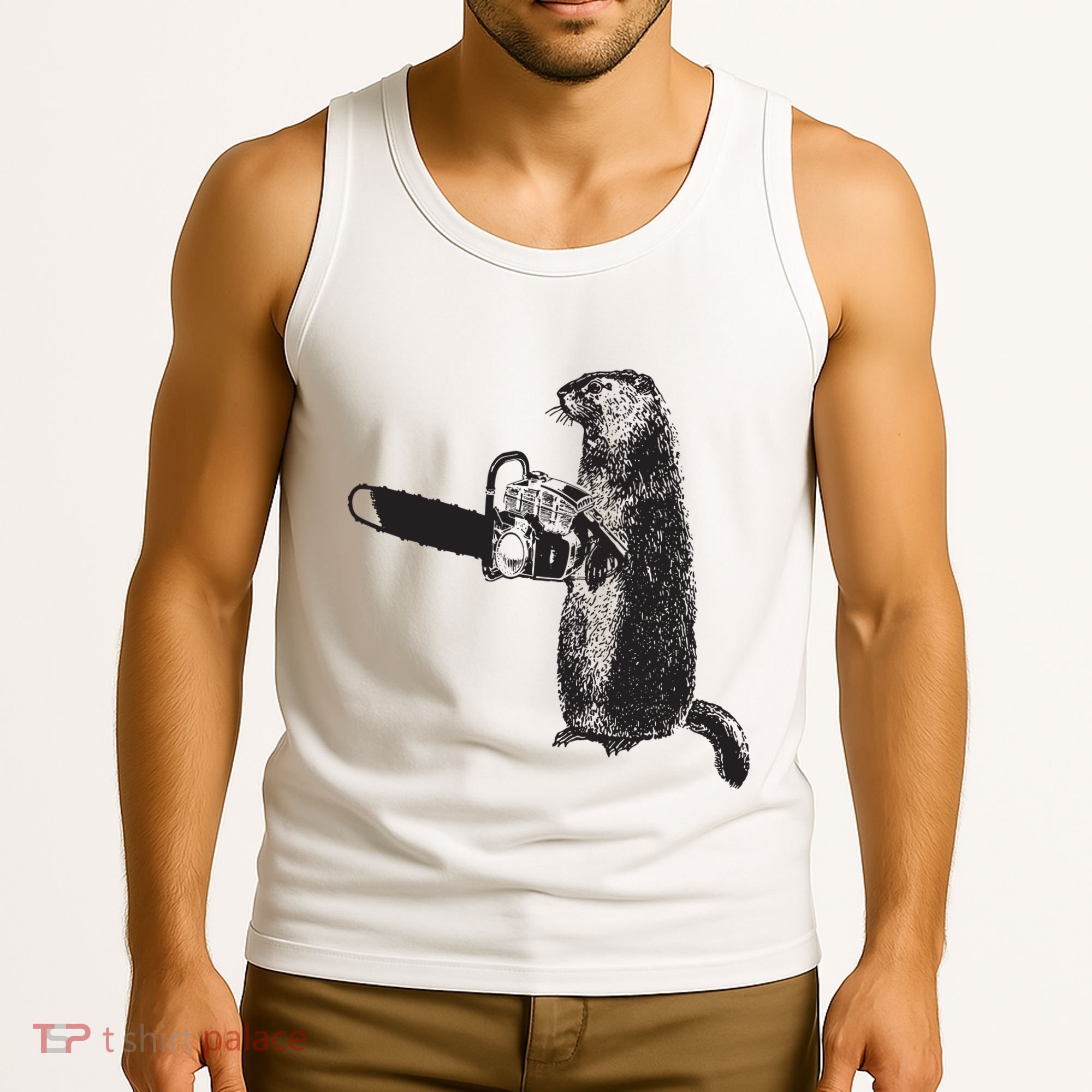 Woodchuck Groundhog Day Could Chainsaw Wood Tank Top