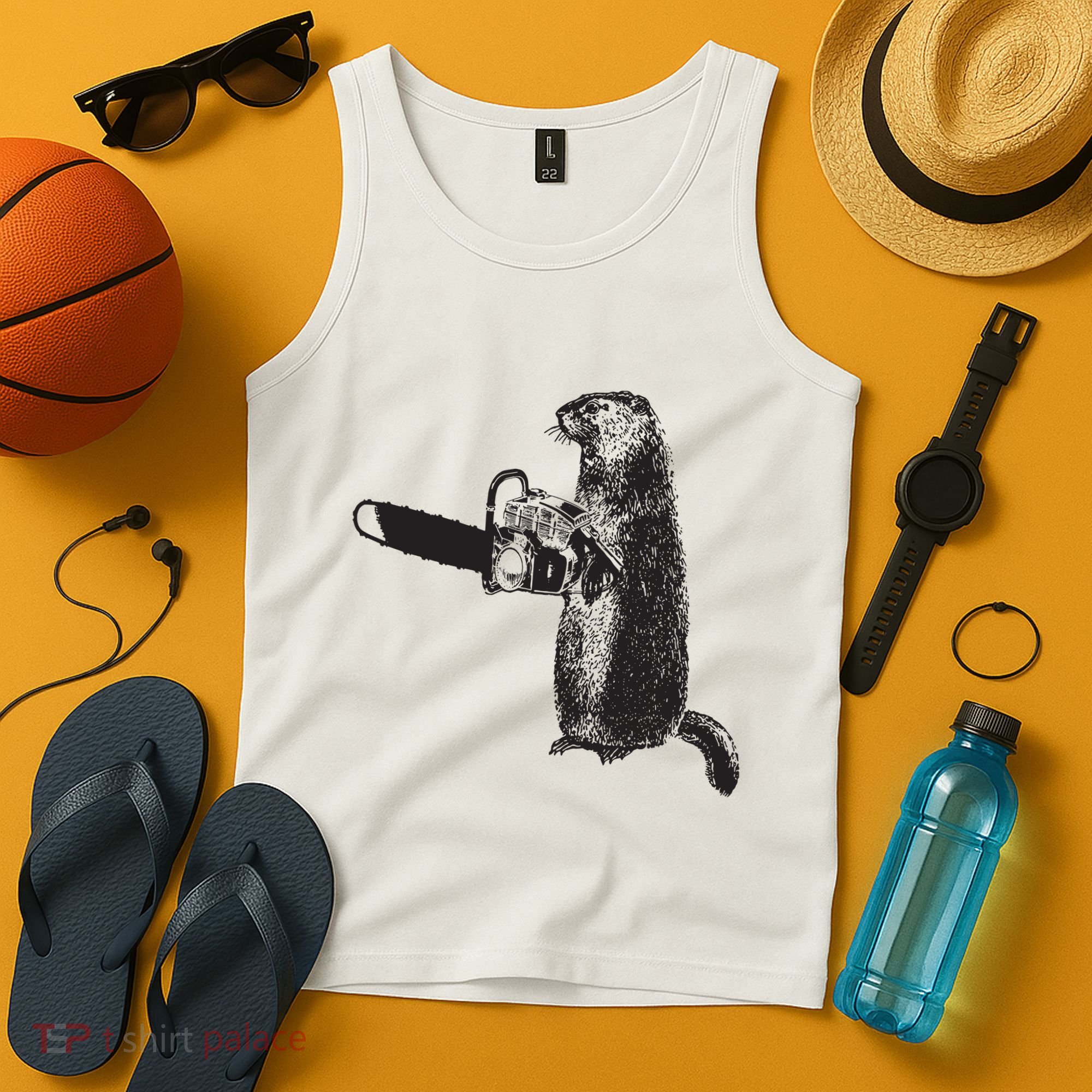 Woodchuck Groundhog Day Could Chainsaw Wood Tank Top
