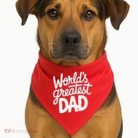 Worlds Greatest Dad Funny Cute Father Day USA-Made Doggie Bandana thumb 1