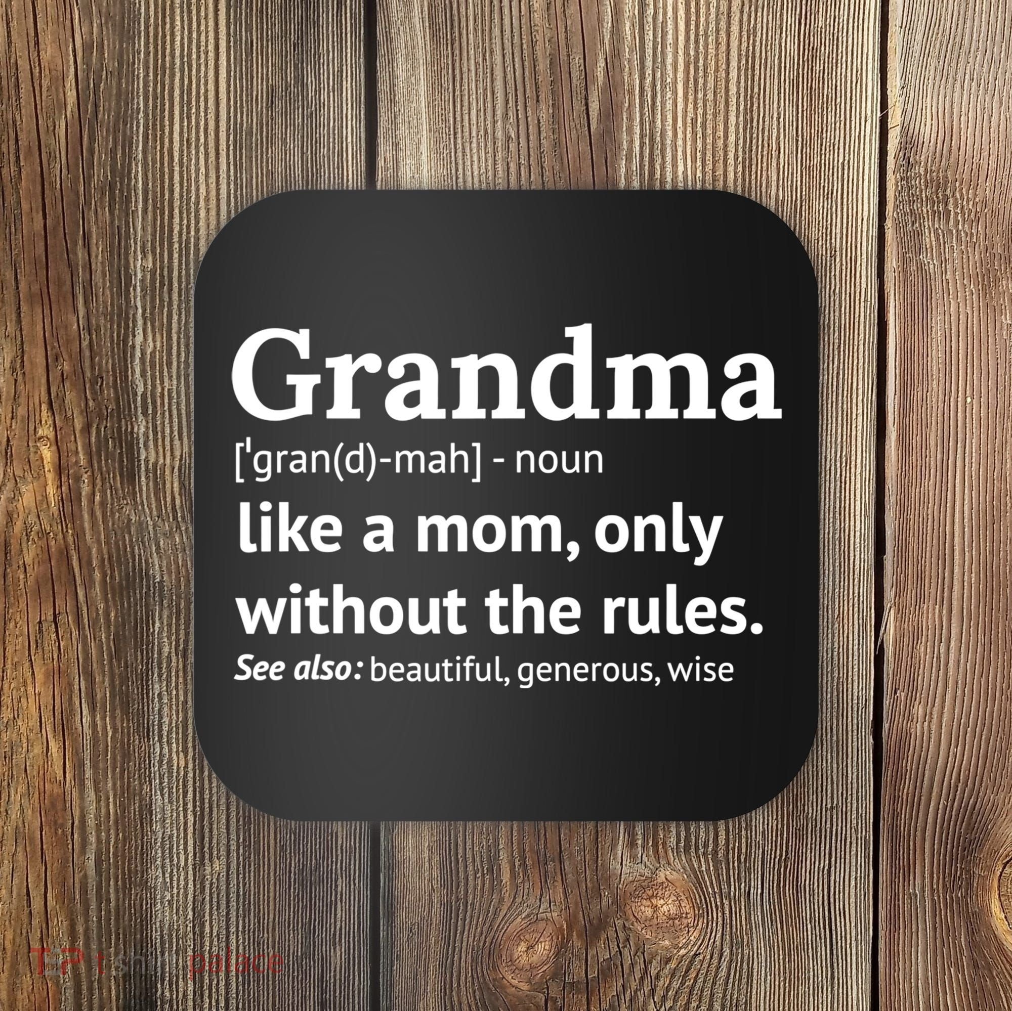 Womens Grandma Definition Shirt Funny Gift For Grandmother TShirt Coaster