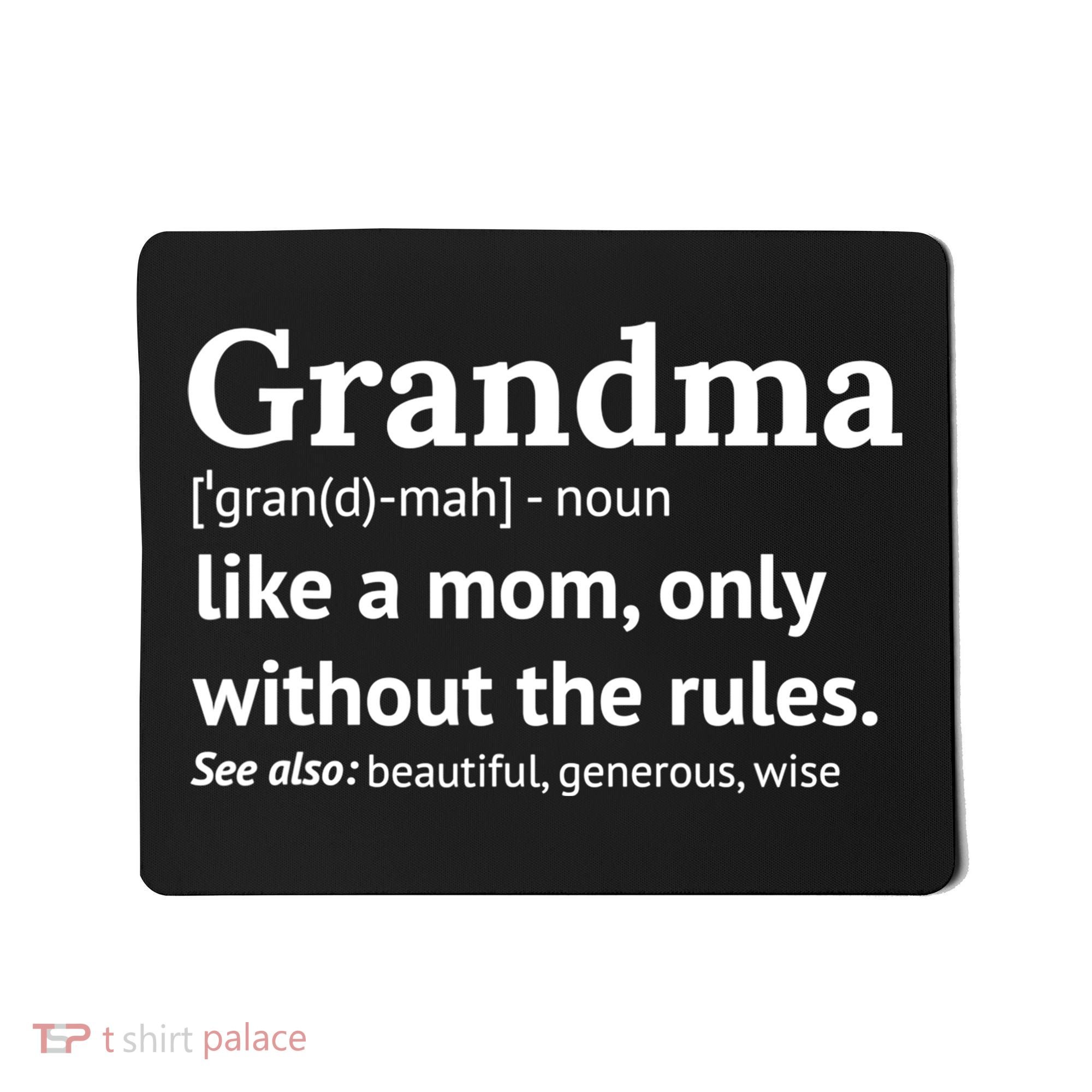 Womens Grandma Definition Shirt Funny Gift For Grandmother TShirt Mousepad