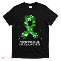 Wear Green Flower Ribbon Traumatic Brain Injury Awareness T-Shirt thumb 0