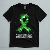 Wear Green Flower Ribbon Traumatic Brain Injury Awareness T-Shirt thumb 5