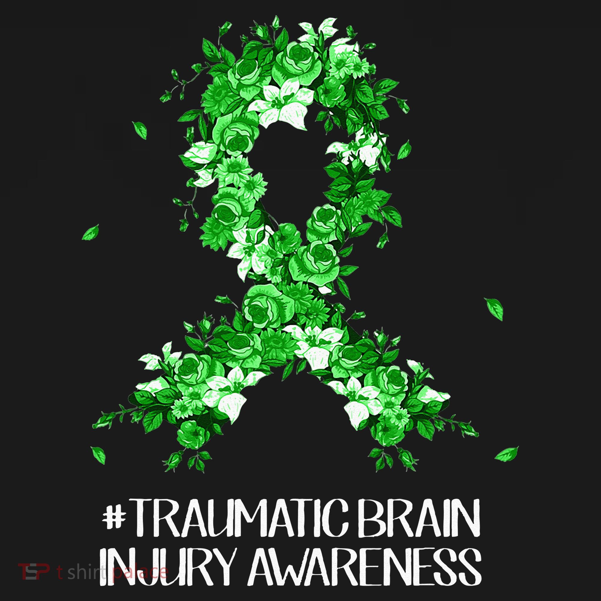 Wear Green Flower Ribbon Traumatic Brain Injury Awareness Polo