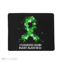 Wear Green Flower Ribbon Traumatic Brain Injury Awareness Mousepad thumb 0