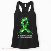 Wear Green Flower Ribbon Traumatic Brain Injury Awareness Women's Tank Top thumb 0