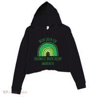 Wear Green For Traumatic Brain Injury Awareness Month Crop Fleece Hoodie thumb 0