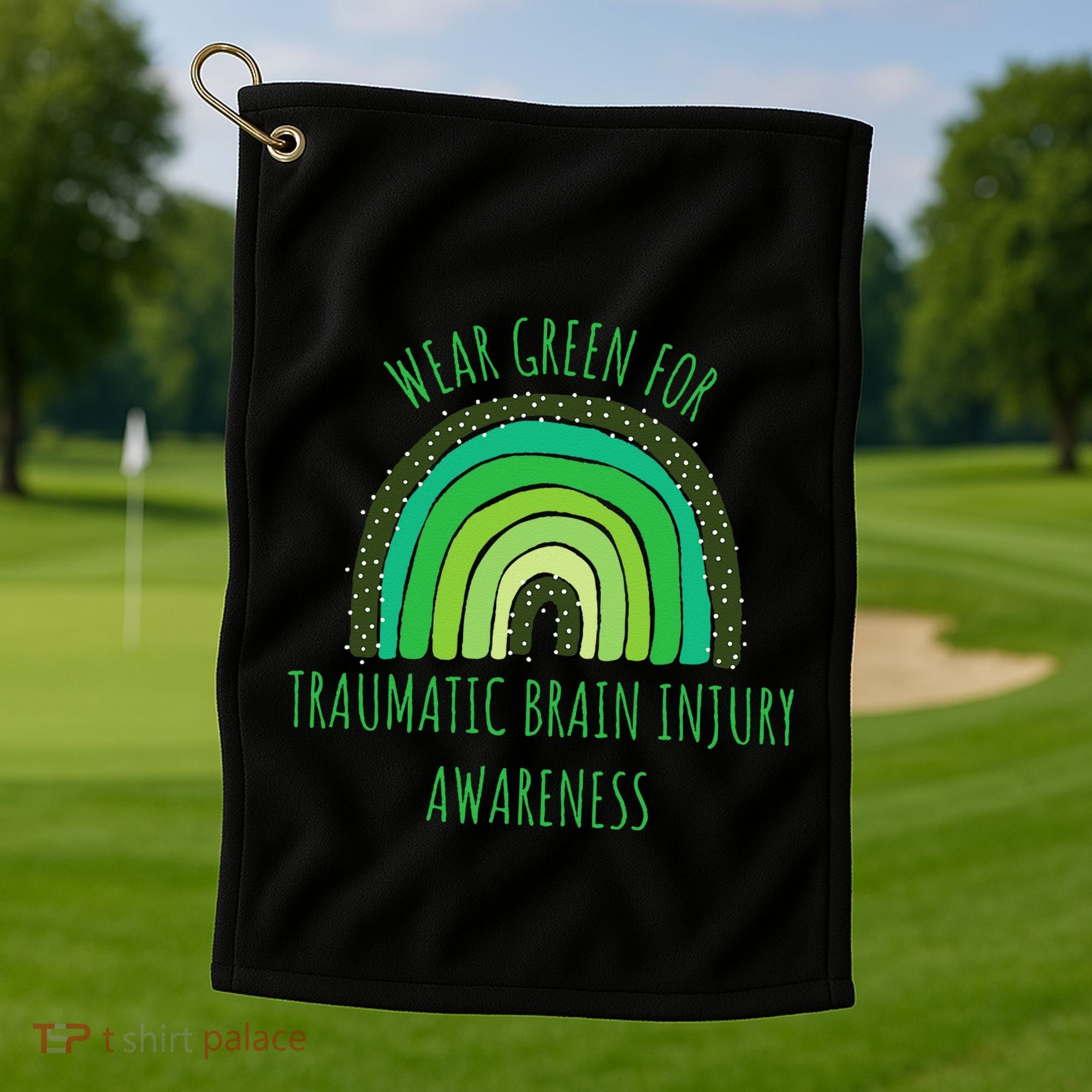 Wear Green For Traumatic Brain Injury Awareness Month Golf Towel