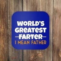 World's Greatest Farter I Mean Father Funny Coaster thumb 0