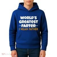 World's Greatest Farter I Mean Father Funny Kids Hoodie thumb 4