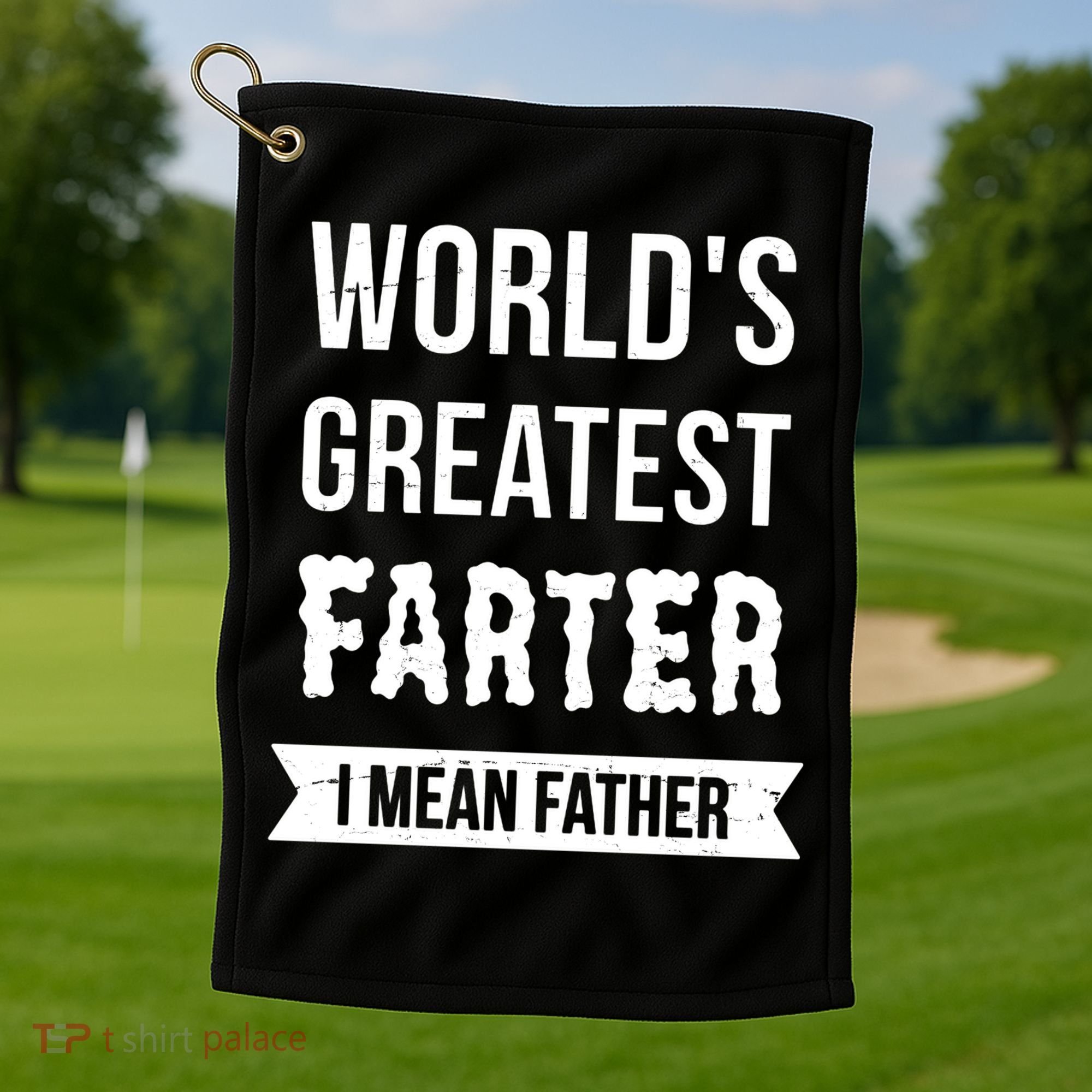Worlds Greatest Farter I Mean Father Funny Gift Golf Towel