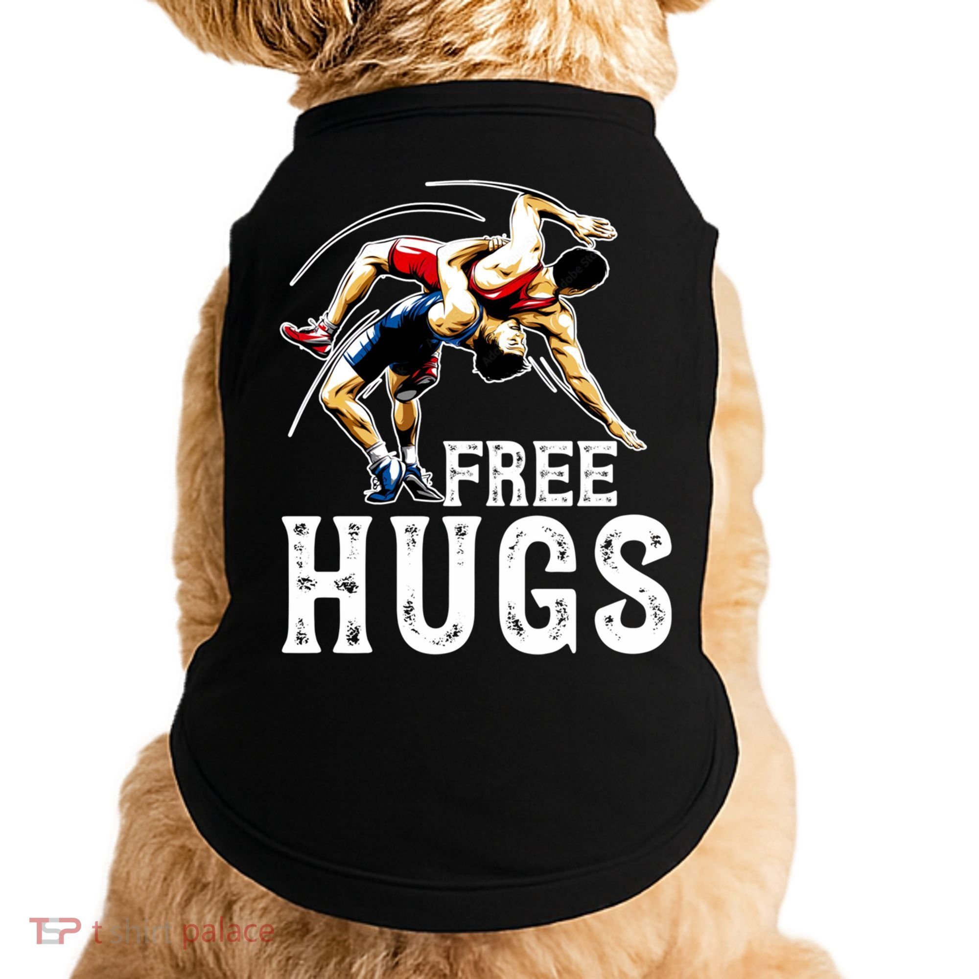 Wrestling Gift Funny Free Hugs Wrestling Cute Gift Doggie Tank