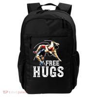 Wrestling Gift Funny Free Hugs Wrestling Cute Gift Backpack thumb 0