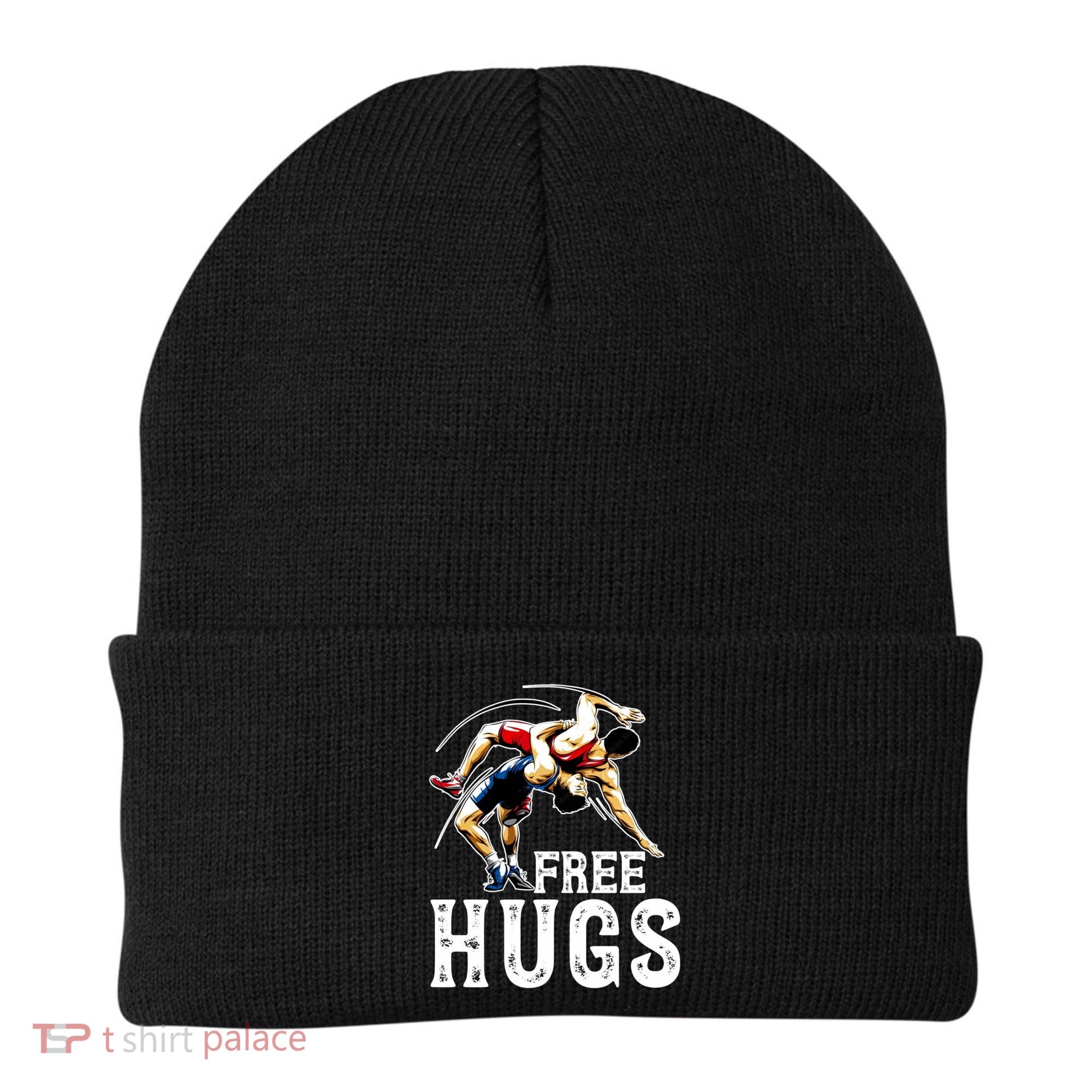 Wrestling Gift Funny Free Hugs Wrestling Cute Gift Beanie