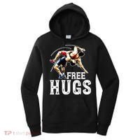 Wrestling Gift Funny Free Hugs Wrestling Cute Gift Women's Hoodie thumb 0
