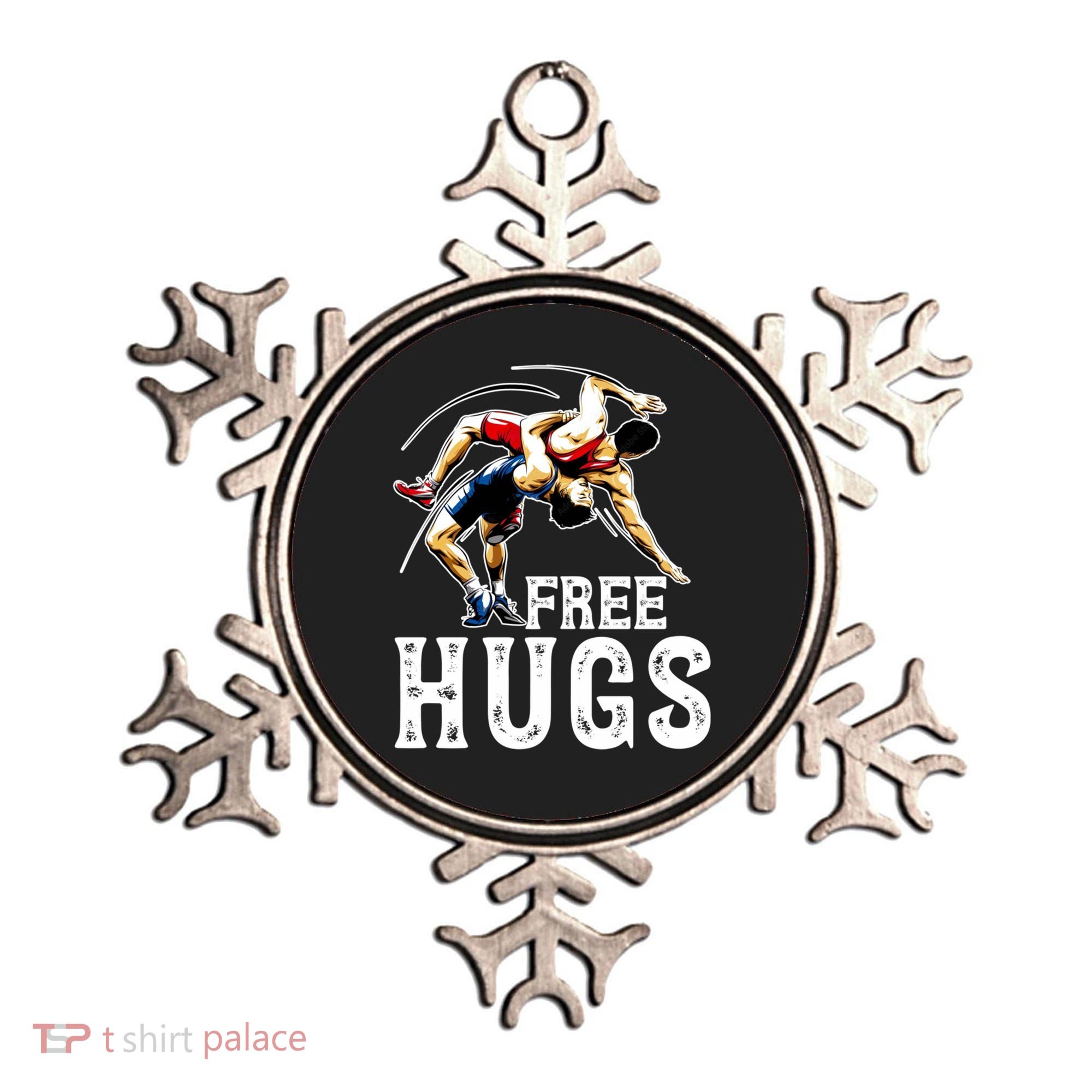 Wrestling Gift Funny Free Hugs Wrestling Cute Gift Ornament
