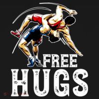Wrestling Gift Funny Free Hugs Wrestling Cute Gift Ornament thumb 1