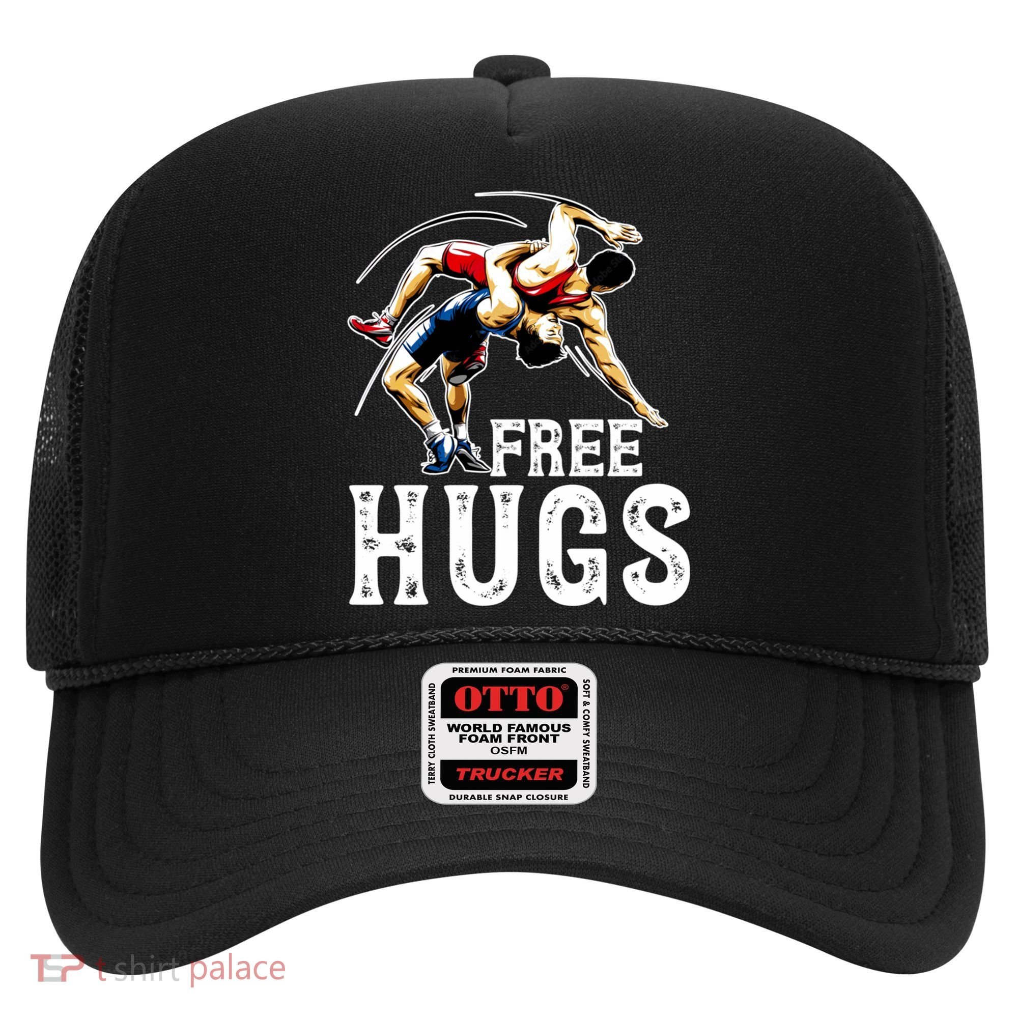 Wrestling Gift Funny Free Hugs Wrestling Cute Gift Hat