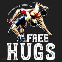 Wrestling Gift Funny Free Hugs Wrestling Cute Gift Hat thumb 2