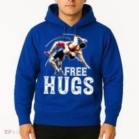 Wrestling Gift Funny Free Hugs Wrestling Cute Gift Hoodie thumb 2
